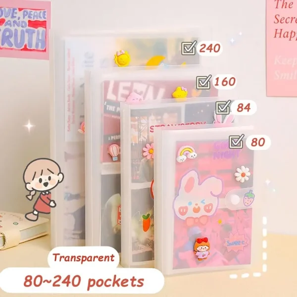 3/4/5/6/7 Inch 80/160 Slots Transparent Photo Album Idol Photocard Holder Collect Book Creative Photo Albums Picture Card Holder 1