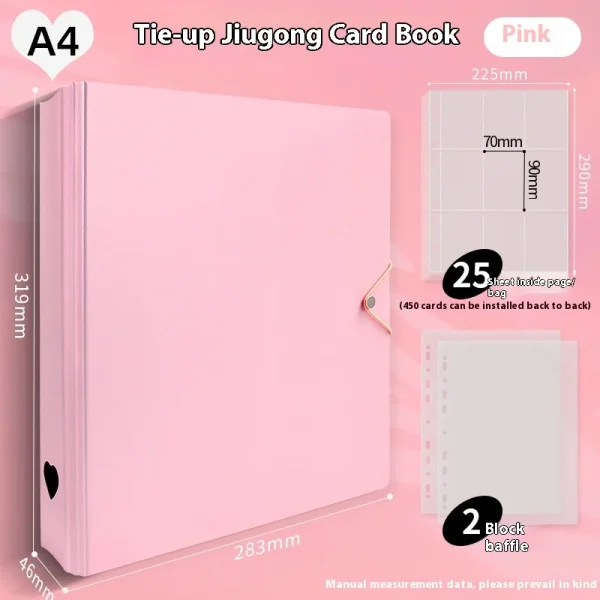 Large Capacity A4 Nine-Grid Photo Album 3-Inch Photo Storage and Collecting Binder for Small Cards Photocard Holder 4