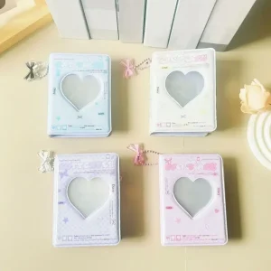 Photocard Binder Album Heart Hollow Photo Card Holder Collector Book 40 Pockets Water Resistant Trendy Small Card Binder Fashion 1