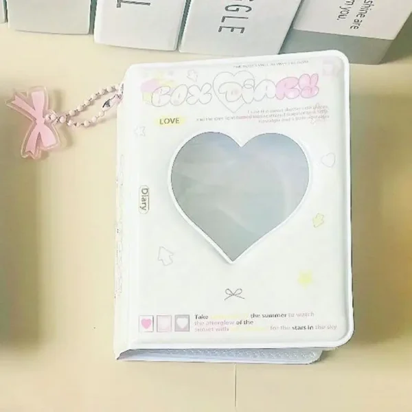 Photocard Binder Album Heart Hollow Photo Card Holder Collector Book 40 Pockets Water Resistant Trendy Small Card Binder Fashion 4