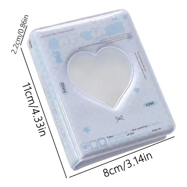 Photocard Binder Album Heart Hollow Photo Card Holder Collector Book 40 Pockets Water Resistant Trendy Small Card Binder Fashion 6