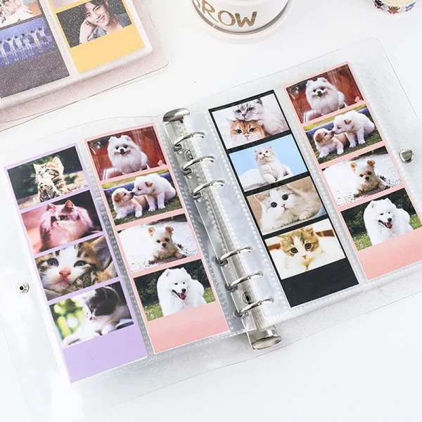 A6 Glitter Photocard Binder 100 Photos for 2x6 Inch Photo Strips Bookmark Photo Booth Frame Album Idole Cards Organizer 2