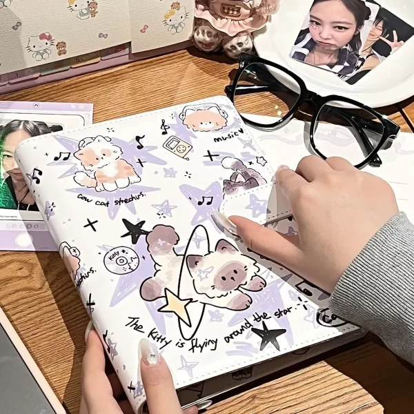 Stars & Cat PU Leather A5 Card Binder Waterproof Kpop Photo Album Idol Collecting Book 3inch Photocard Holder Korean 포카 바인더 2