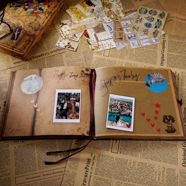 146 Page Scrapbook Our Adventure Book Retro Kraft Album  DIY Handmade Photo Album Anniversary Wedding Memory Valentines Day Gift 6