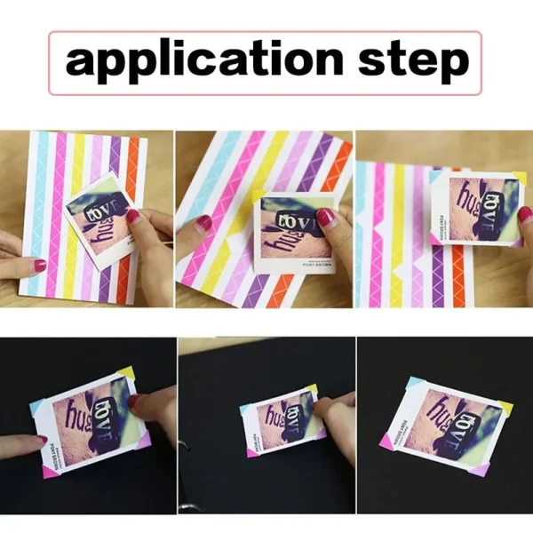 10sheets/24Pcs Colorful Photo Corner Scrapbook Paper Handmade Picture Frame Stickers DIY Home Decor 5
