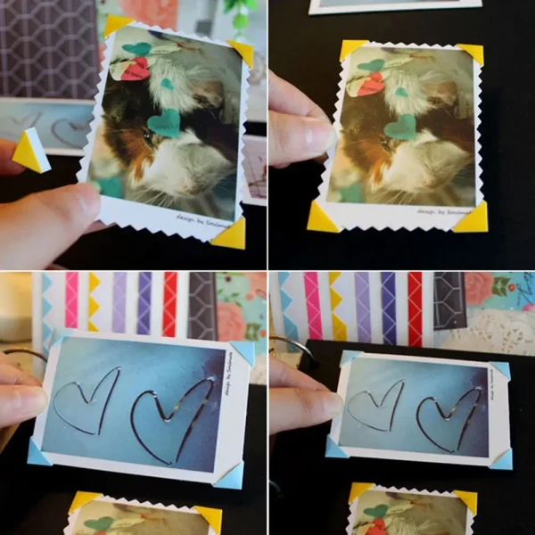 10sheets/24Pcs Colorful Photo Corner Scrapbook Paper Handmade Picture Frame Stickers DIY Home Decor 6