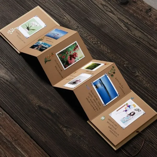 Creative Folding Accordion Photo Album Gift Kraft Paper Photocard Surprised Photo Book 10 Page Graffiti DIY Surprise Gift Couple 6