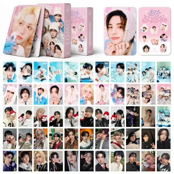 55pcs/set Kpop Photo album SKZ'S Clock Lee Know Hyunjin Changbin Lomo Cards Photocards Fans Collcetion High Quality HD Postcar 2