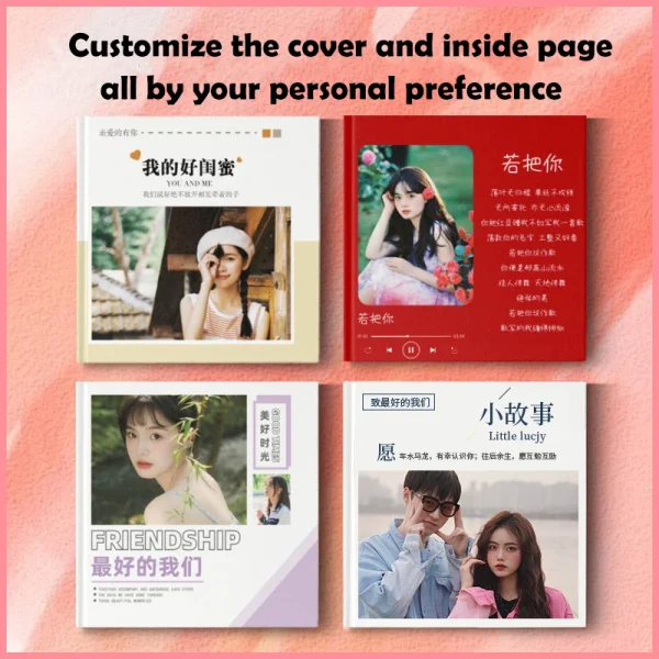 8inch Hard Covers Photo Album Personal Customize Scrapbook Photo book for Graduation, Couples, Baby, Bestie, and Birthday Gifts 5