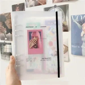 A5 Binder Photocards Holder Kpop Photocard Photo Album for Photographs Binding Cards Polaroid Book 3 Inches Heart Card School 1