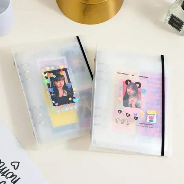 A5 Binder Photocards Holder Kpop Photocard Photo Album for Photographs Binding Cards Polaroid Book 3 Inches Heart Card School 2