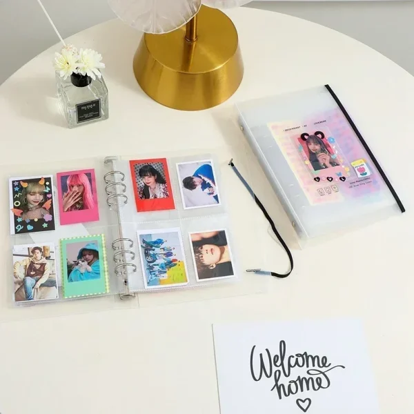 A5 Binder Photocards Holder Kpop Photocard Photo Album for Photographs Binding Cards Polaroid Book 3 Inches Heart Card School 3