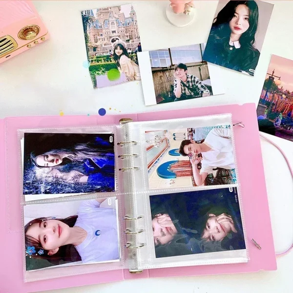 A5 Binder Photocards Holder Kpop Photocard Photo Album for Photographs Binding Cards Polaroid Book 3 Inches Heart Card School 6
