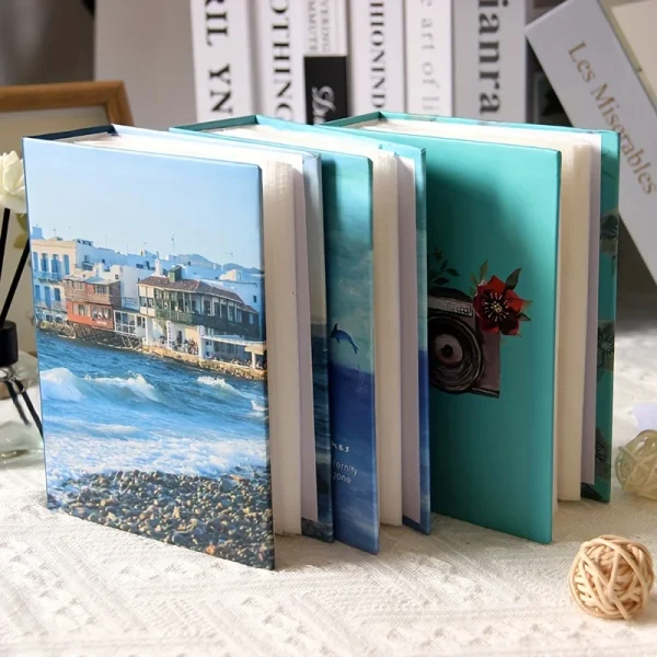 100-Photo 6-Inch Straight Scenic Paper Photo Albums - Beautiful Travel and Nature Themes for Memory Preservation - Durable Paper 6