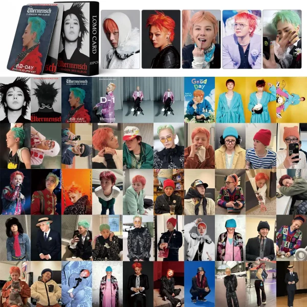 55pcs/box Kpop Photo album G-Dragon Übermensch POWER Lomo Cards Photocards for Fans Collcetion High Quality HD Postcar Gifts 2