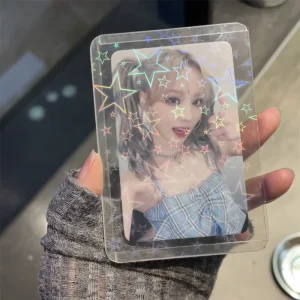1PC Kpop Idol Photocard Sleeves 3in Photocard Holder Laser PVC Photo Card Protective Case Love Heart Photocard Cover 1