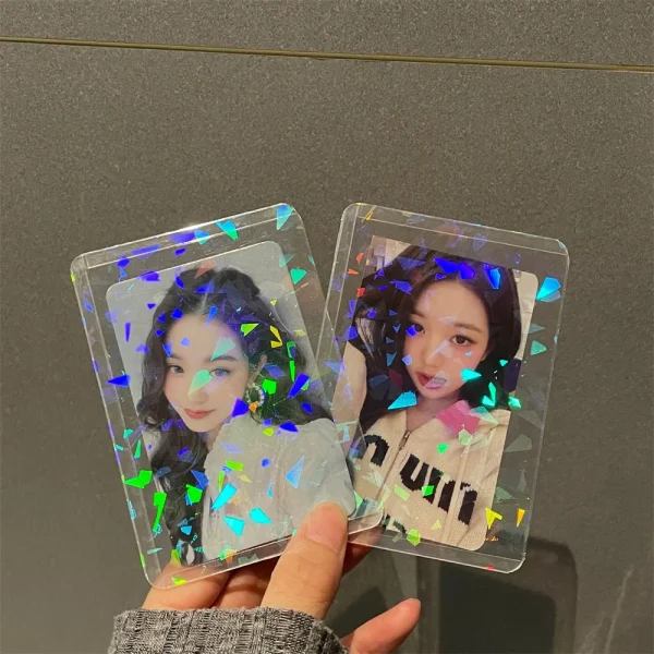 1PC Kpop Idol Photocard Sleeves 3in Photocard Holder Laser PVC Photo Card Protective Case Love Heart Photocard Cover 3