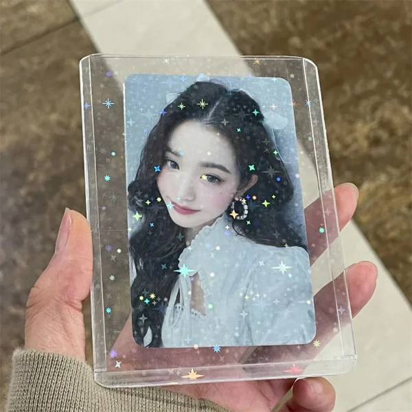 1PC Kpop Idol Photocard Sleeves 3in Photocard Holder Laser PVC Photo Card Protective Case Love Heart Photocard Cover 4