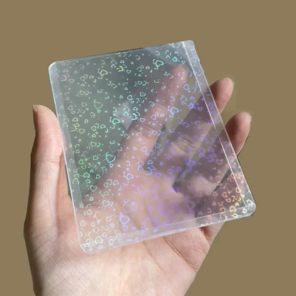 1PC Kpop Idol Photocard Sleeves 3in Photocard Holder Laser PVC Photo Card Protective Case Love Heart Photocard Cover 5