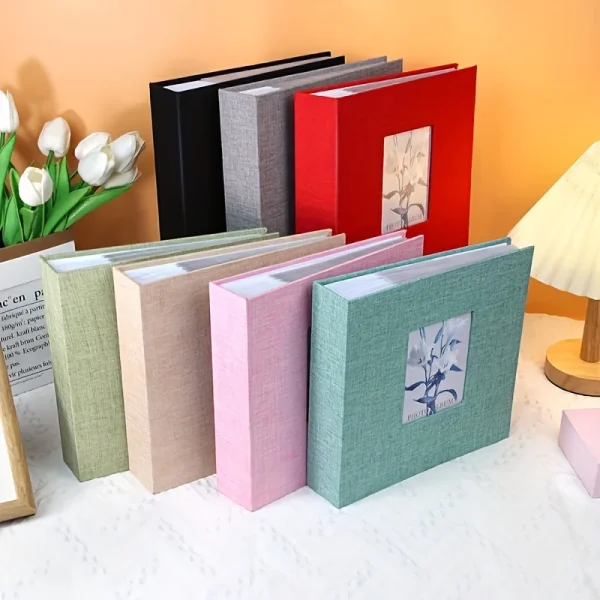 6-inch 100-sheet insert-style mini photo album with large capacity for family photo collections and couple commemorative albums. 1