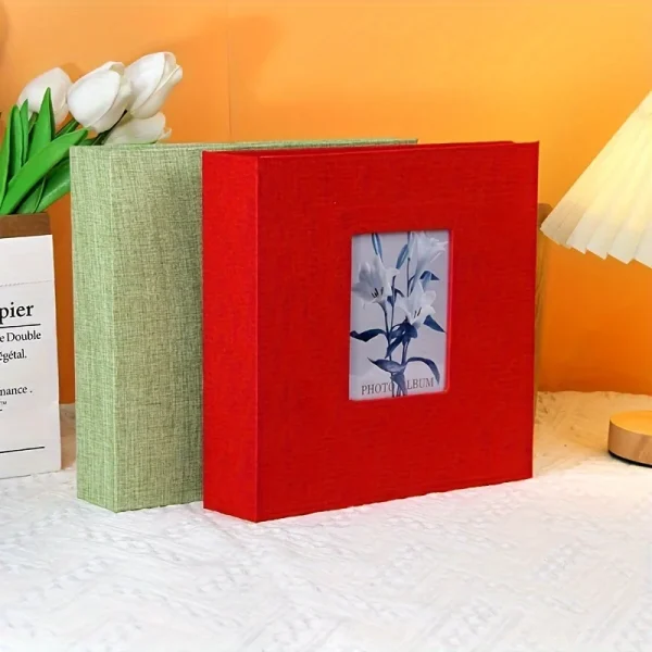 6-inch 100-sheet insert-style mini photo album with large capacity for family photo collections and couple commemorative albums. 3