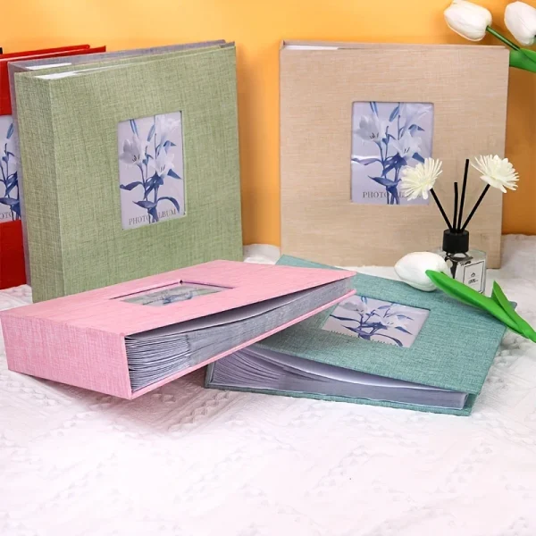6-inch 100-sheet insert-style mini photo album with large capacity for family photo collections and couple commemorative albums. 5