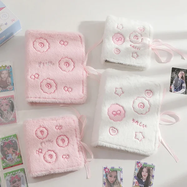 A5 3/5/7inch Small Card Storage Plush Photo Album Binder Photocard Collection Books Loose-leaf Photocard Holder 2