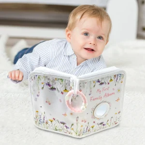 Baby Photo Album with Hook Mirror Newborn First Family Photo Album for Baby Hold 17 Photo Present for Newborn Family 1