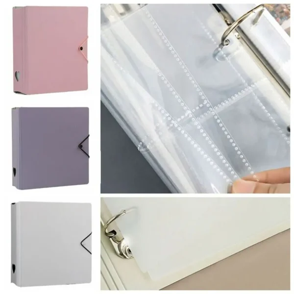 A5 Starlight Macaron Color Album Photocard Binder INS Girl Heart 3Inch Album Interstitial Small Card Storage Book Stationery 3