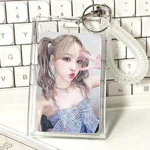 Ins Photocard Holder Idol Photo Protector Photo Binder Idol Photo Sleeves Holder Pearl Keychain Student Stationery Supplies 1