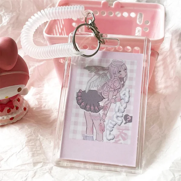 Ins Photocard Holder Idol Photo Protector Photo Binder Idol Photo Sleeves Holder Pearl Keychain Student Stationery Supplies 3