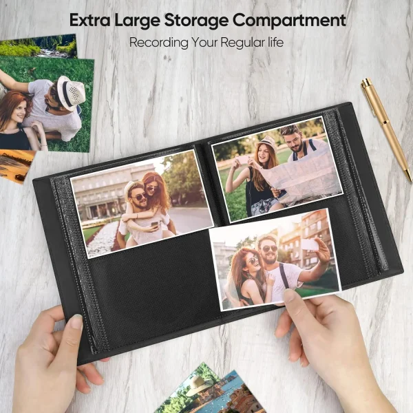 Photo Album 4x6, Small Linen Cover Photo Albums holds 200 Pockets, Photo Albums Slip in for 4x6 Photos, Baby Photo albums Ideal 5