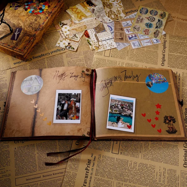 146 Pages Photo Album DIY Handmade Scrapbook Our Adventure Book Retro Kraft Album Anniversary Wedding Guest Book Memory Gift 2