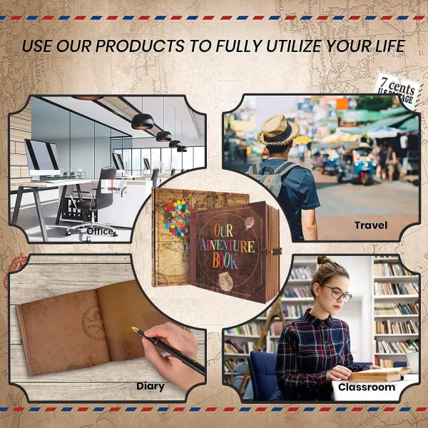 146 Pages Photo Album DIY Handmade Scrapbook Our Adventure Book Retro Kraft Album Anniversary Wedding Guest Book Memory Gift 6