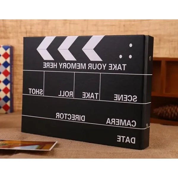 DIY Handmade 25 Pcs Black Pages Vintage Black White Cover Photo Album Wedding Clapperboard Style Photo Album 2