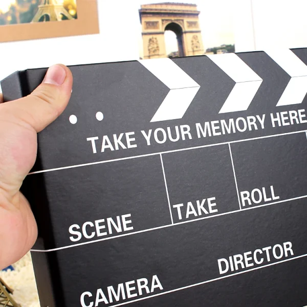 DIY Handmade 25 Pcs Black Pages Vintage Black White Cover Photo Album Wedding Clapperboard Style Photo Album 3