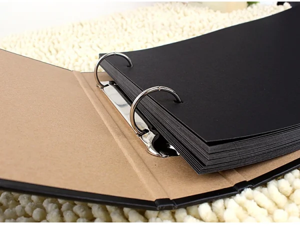 DIY Handmade 25 Pcs Black Pages Vintage Black White Cover Photo Album Wedding Clapperboard Style Photo Album 5