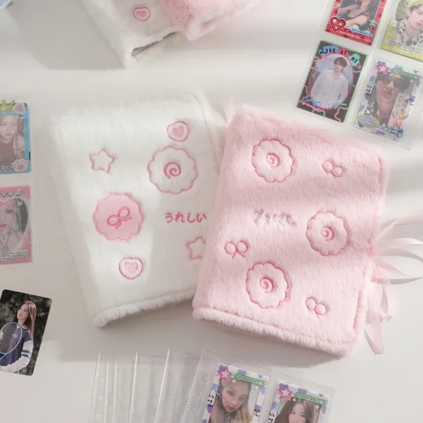 Soft Plush A5 Binder Photo Album With 10pcs Double Pocket sleeve Kawaii Kpop Photocards Collect Book 1