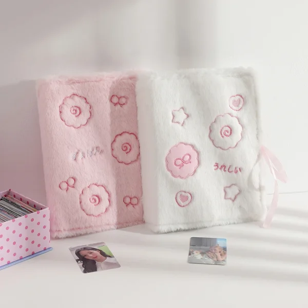 Soft Plush A5 Binder Photo Album With 10pcs Double Pocket sleeve Kawaii Kpop Photocards Collect Book 3