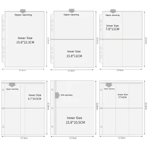A5 3/7 Ring Photocards Binder Sleeve 1/2/4/6 Pockets Clear Acid Free 6x4 Photo Album Refill Pages Trading Card Postcard Sleeve 1