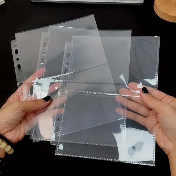 A5 3/7 Ring Photocards Binder Sleeve 1/2/4/6 Pockets Clear Acid Free 6x4 Photo Album Refill Pages Trading Card Postcard Sleeve 6