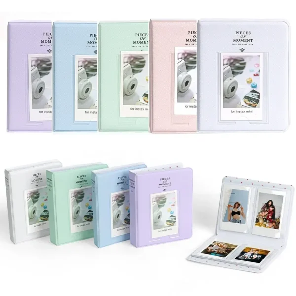 1PC 64 Pockets Photo Album Inch Pictures Storage Case Stamps Tickets Cards Organizer For Fujifilm Instax Mini 12/11/9 2
