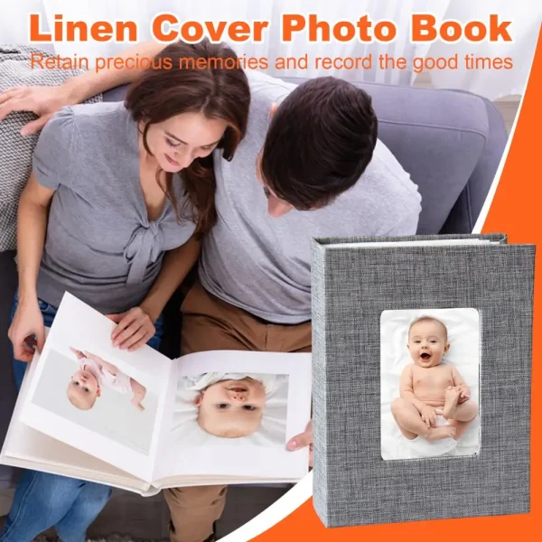 12.5*16.5cm Photo Album Linen Cover 50 Pages 100 Pockets 4x6-Inch Slip-in Scrapbook Family Picture Collection Book For Travel 3