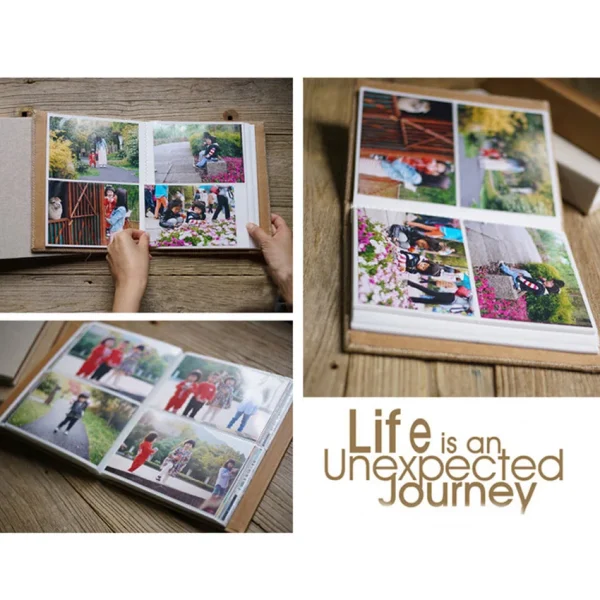 200 Pockets 6 Inch Photo Album Interstitial Photos Book Linen Case Picture Albums Kid Grow Up Wedding Memory Scarpbook Albums 6