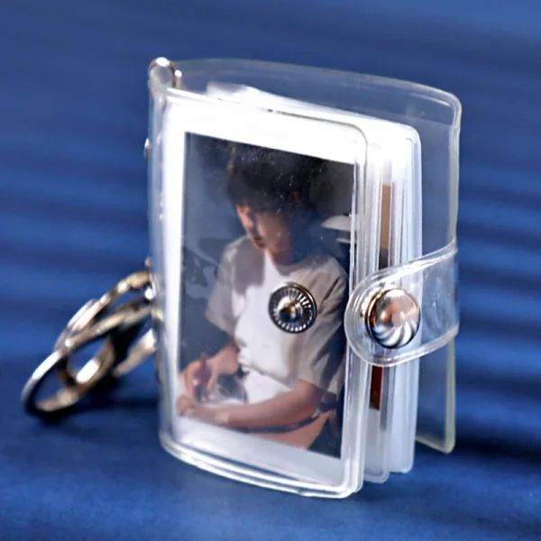 16 Mini Small Photo Album Keyring 1 2 Inch ID Instant Pictures Interstitial Storage Card Book Keychain Lover Time Memory Gift 3