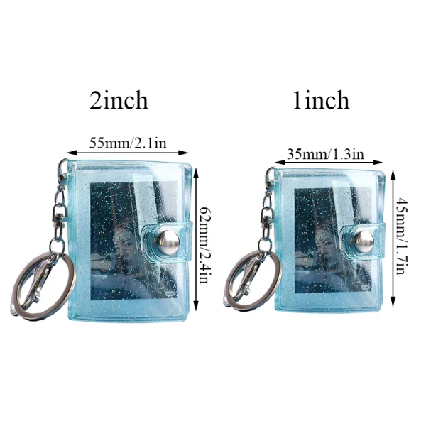16 Mini Small Photo Album Keyring 1 2 Inch ID Instant Pictures Interstitial Storage Card Book Keychain Lover Time Memory Gift 6