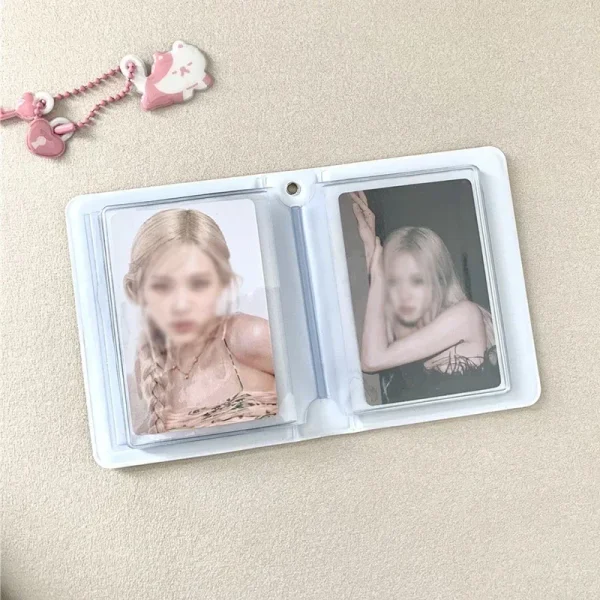 Cute Bear Photo Album 3 Inch Love Heart Hollow Picture Storage Case Kpop Card Binder Name Card Book Photocard Holder 40 Pockets 4