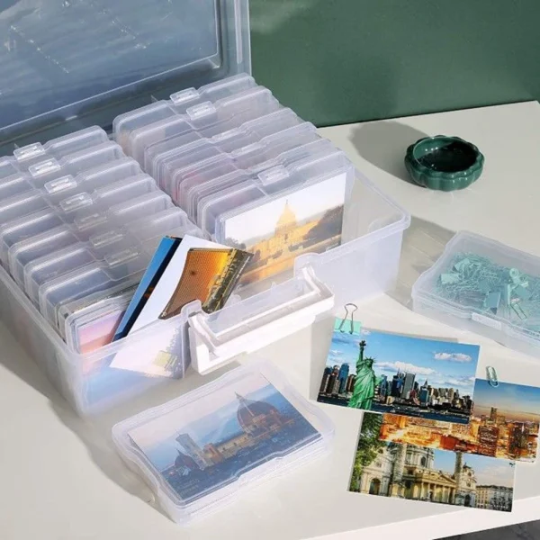 Photo Storage Box 4x6inch Photograph Picture Album Organiser Craft Container For Jewelry Tools Screws Part Hardware Storage Case 6