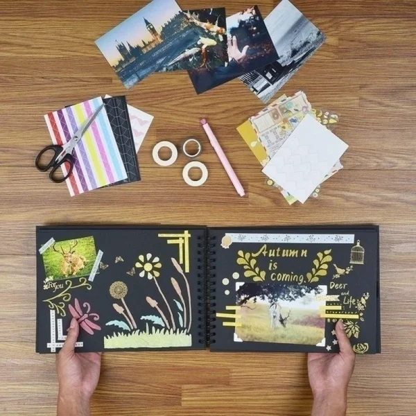 1PC Photo Albums Scrapbook Paper DIY Craft Album Scrapbooking Picture Album for Wedding Anniversary Gifts Memory Books 4