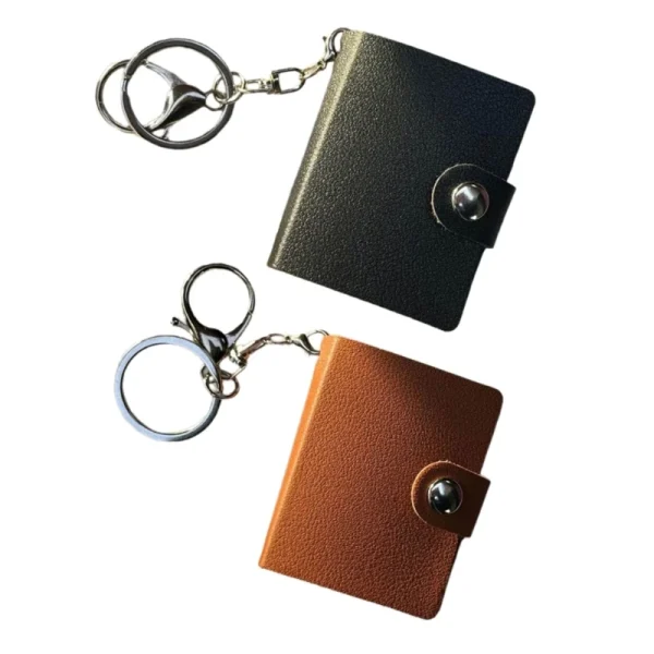 2Pack Mini PU Leather Photo Album with Keychains Insert Pocket Organizers Drop Shipping 1